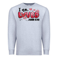 Heather Grey i am loved john 3 16 Premium Sweatshirt - MaliasSmallBusiness