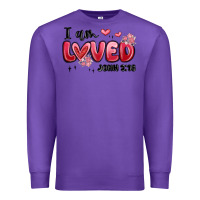 Purple i am loved john 3 16 Premium Sweatshirt - MaliasSmallBusiness