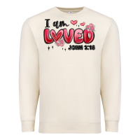 Sandshell i am loved john 3 16 Premium Sweatshirt - MaliasSmallBusiness