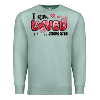 Seafoam i am loved john 3 16 Premium Sweatshirt - MaliasSmallBusiness
