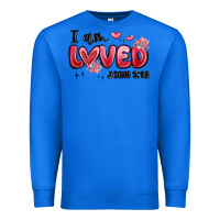 True Royal i am loved john 3 16 Premium Sweatshirt - MaliasSmallBusiness