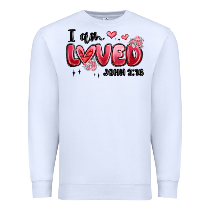 I Am Loved John 3 16 Premium Sweatshirt by MaliasSmallBusiness | Teevron