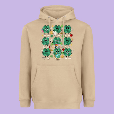 Teacher St Patrick Day Clovers Heavyweight Hoodie Designed By Maliassmallbusiness