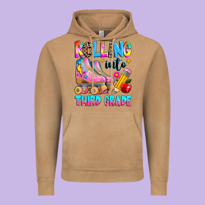 Rolling Into Third Grade Vintage Hoodie Designed By Texasbilliewilder