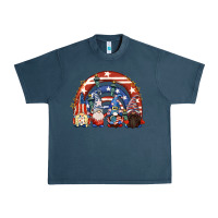 Midnight Navy 4th of July rainbow with gnomes Urban Heavy Tee - CowGirlArtShop