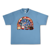 Pebble Blue 4th of July rainbow with gnomes Urban Heavy Tee - CowGirlArtShop