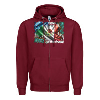 Burgundy usa and mexico flag with leopard cowhide and gemstone background Zipper Hoodie - Artiststas