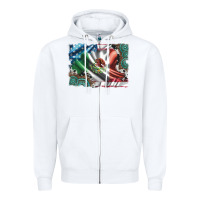 White usa and mexico flag with leopard cowhide and gemstone background Zipper Hoodie - Artiststas