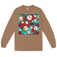Toasted Coconut baseball leopard turquoise sunflower seamless pattern Long Sleeve Tee - JahusDesignShop