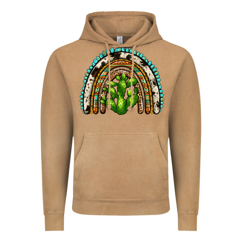 Western Cactus Rainbow Vintage Hoodie by Zillion Design Studio | Teevron