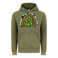 Vintage Olive western cactus rainbow Vintage Hoodie - Zillion Design Studio