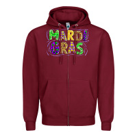 Burgundy mardi gras Zipper Hoodie - AdoDesignShop