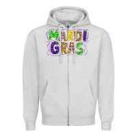 Dove Grey mardi gras Zipper Hoodie - AdoDesignShop