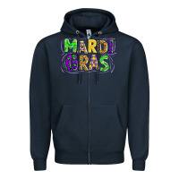 Navy mardi gras Zipper Hoodie - AdoDesignShop