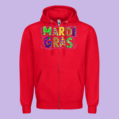 Mardi Gras Zipper Hoodie Designed By Adodesignshop