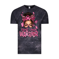 Cloud Black brest cancer warrior afro messy bun Vintage Tee - texasbilliewilder