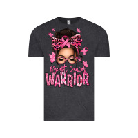 Vintage Black brest cancer warrior afro messy bun Vintage Tee - texasbilliewilder