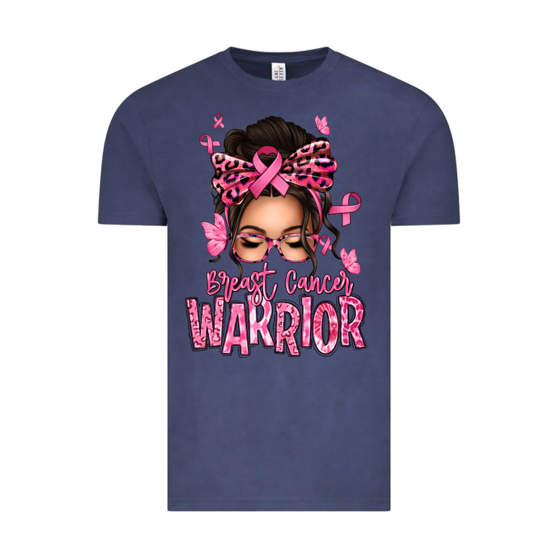 Brest Cancer Warrior Afro Messy Bun Vintage Tee by texasbilliewilder | Teevron