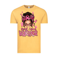 Vintage Mustard brest cancer warrior afro messy bun Vintage Tee - texasbilliewilder