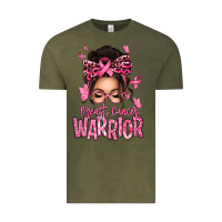 Vintage Olive brest cancer warrior afro messy bun Vintage Tee - texasbilliewilder