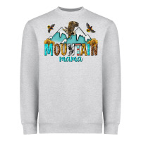 Heather Grey mountain mama Heavyweight Sweatshirt - texasbilliewilder
