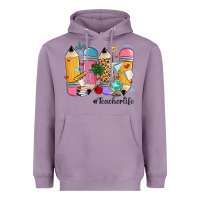 Lavender teacher life pencils Heavyweight Hoodie - MaliasSmallBusiness