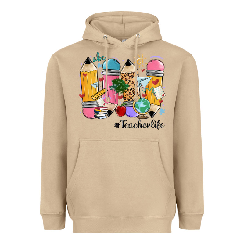 Teacher Life Pencils Heavyweight Hoodie by MaliasSmallBusiness | Teevron