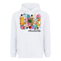 White teacher life pencils Heavyweight Hoodie - MaliasSmallBusiness