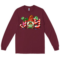 Burgundy joy with gnomes and christmas cookie and candies Long Sleeve Tee - AdoDesignShop
