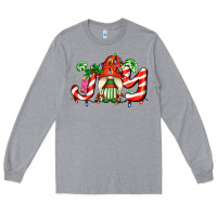 Heather Grey joy with gnomes and christmas cookie and candies Long Sleeve Tee - AdoDesignShop