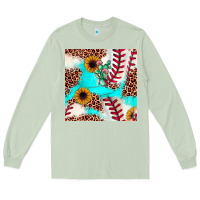 Matcha baseball leopard turquoise cactus sunflower seamless pattern Long Sleeve Tee - JahusDesignShop