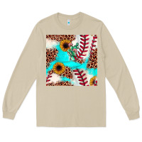 Mushroom baseball leopard turquoise cactus sunflower seamless pattern Long Sleeve Tee - JahusDesignShop