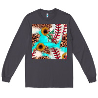 Smoke baseball leopard turquoise cactus sunflower seamless pattern Long Sleeve Tee - JahusDesignShop