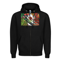 Black mexico flag sunflowers roses and cactus with serape aztec and leopard Zipper Hoodie - Artiststas