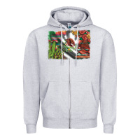 Heather Grey mexico flag sunflowers roses and cactus with serape aztec and leopard Zipper Hoodie - Artiststas