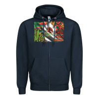 Navy mexico flag sunflowers roses and cactus with serape aztec and leopard Zipper Hoodie - Artiststas