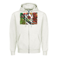 Oatmeal Heather mexico flag sunflowers roses and cactus with serape aztec and leopard Zipper Hoodie - Artiststas