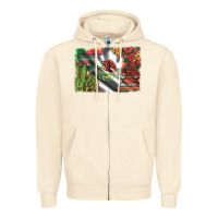 Sandshell mexico flag sunflowers roses and cactus with serape aztec and leopard Zipper Hoodie - Artiststas