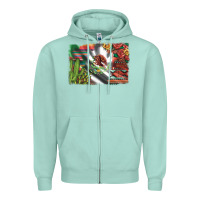 Seafoam mexico flag sunflowers roses and cactus with serape aztec and leopard Zipper Hoodie - Artiststas