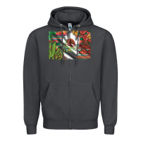 Smoke mexico flag sunflowers roses and cactus with serape aztec and leopard Zipper Hoodie - Artiststas