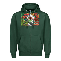 Sports Green mexico flag sunflowers roses and cactus with serape aztec and leopard Zipper Hoodie - Artiststas