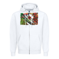 White mexico flag sunflowers roses and cactus with serape aztec and leopard Zipper Hoodie - Artiststas
