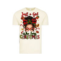 Vintage Arctic just a girl who loves christmas afro messy bun Vintage Tee - texasbilliewilder