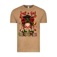 Vintage Camel just a girl who loves christmas afro messy bun Vintage Tee - texasbilliewilder