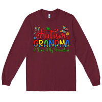 Burgundy autism grandma i love my grandson Long Sleeve Tee - Artiststas