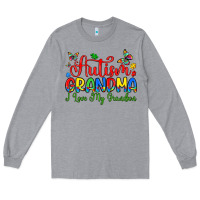 Heather Grey autism grandma i love my grandson Long Sleeve Tee - Artiststas