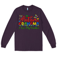 Plum autism grandma i love my grandson Long Sleeve Tee - Artiststas