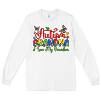 White autism grandma i love my grandson Long Sleeve Tee - Artiststas