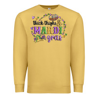 Antique Gold thick thighs mardi gras Premium Sweatshirt - MaliasSmallBusiness