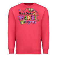 Cardinal thick thighs mardi gras Premium Sweatshirt - MaliasSmallBusiness
